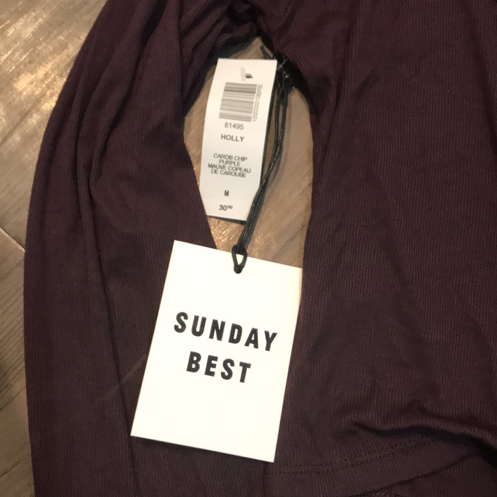 Sunday Best Long Sleeve Tee - Dark Purple - Picture 3 of 3